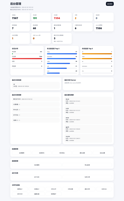 （PHP+JSON 轻量版）域名未注册监控系统源码+完整使用教程-空木白博客